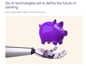 Article for TELUS International by Leslie Lang / AI, financial services, fintech